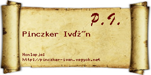 Pinczker Iván névjegykártya